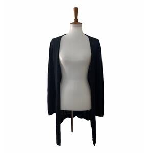 Brochu Walker Womens Open Cardigan Linen Knit Long Sleeve Blue S Small